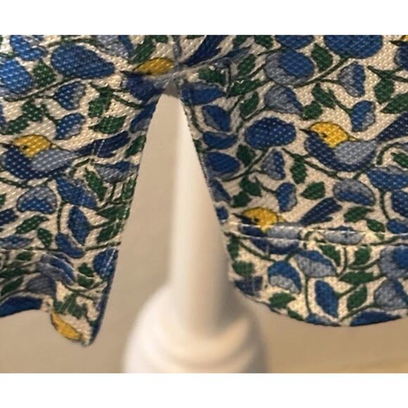 Tory Burch Sport Sleeveless Top S EUC Blue Chicadee Pattern - Picture 9 of 9